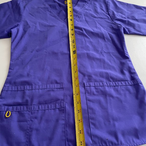 Spread Good Cheer Purple Scrubs Scrub Top & Bottom Womens Size XXS - Picture 4 of 9